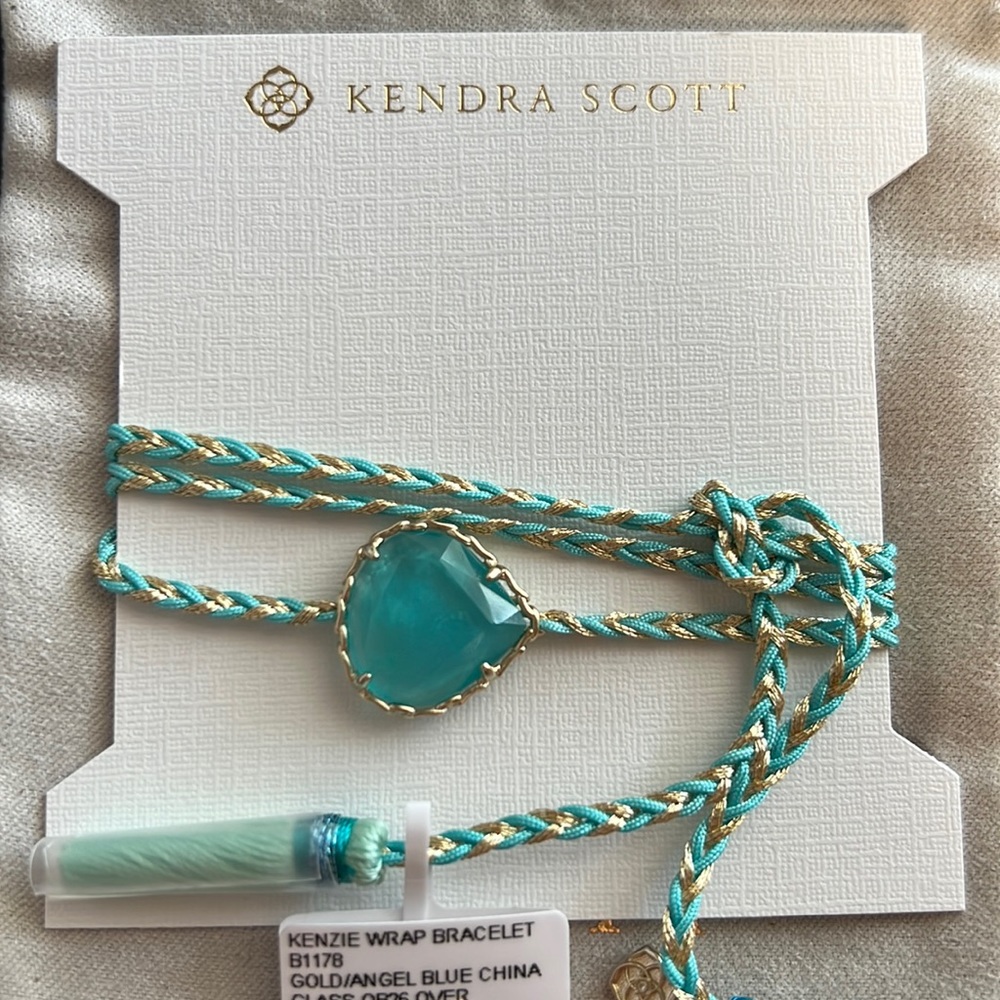 NWT Kendra Scott Kenzie Wrap Friendship Bracelet Aqua Illusion